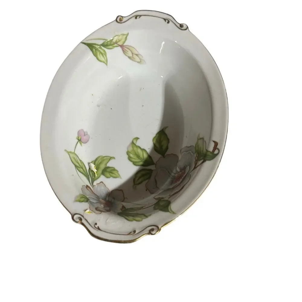 Roselyn Dogwood Gravy Boat & Attached Underplate Fine China Sauce Boat & Plate